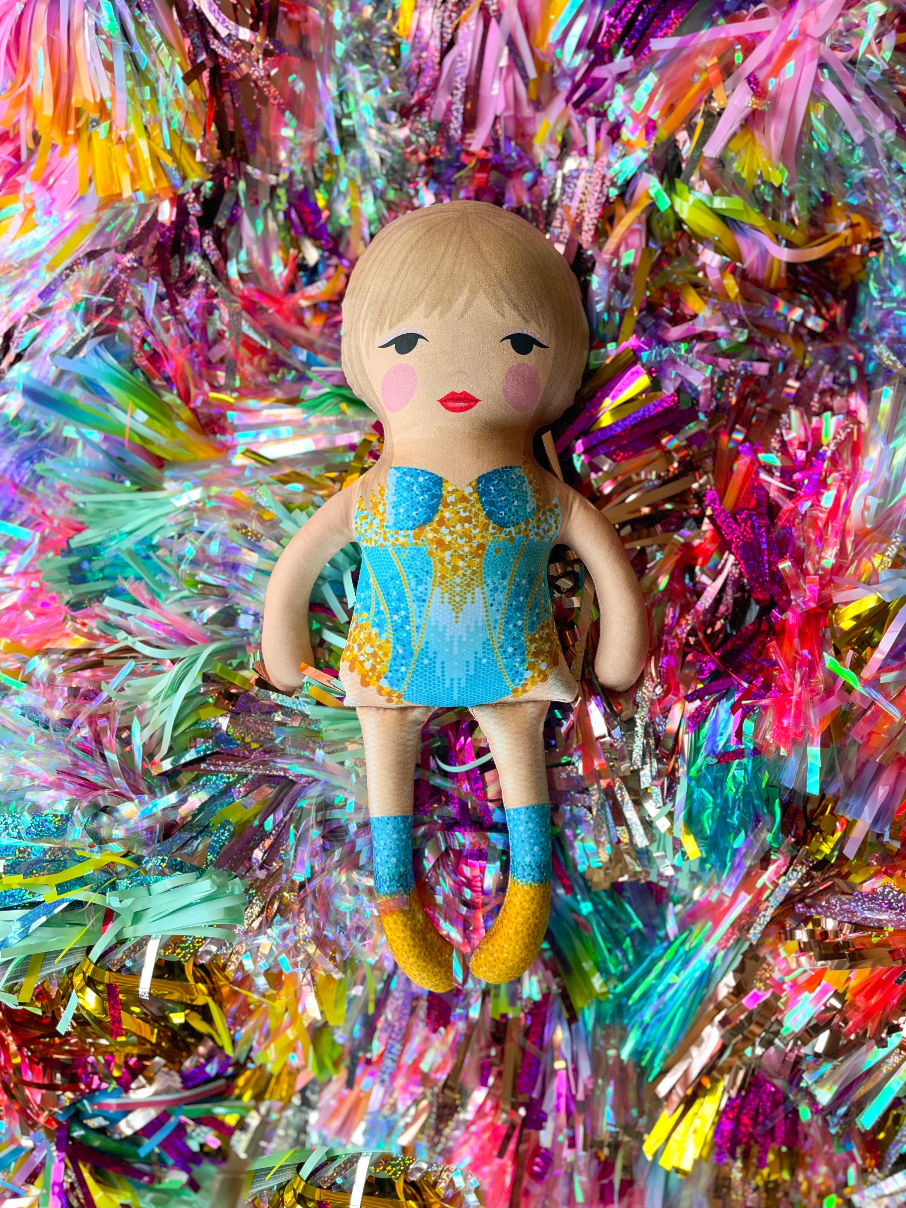 the unstuffed lover doll in teal