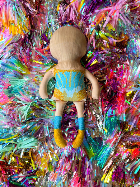 the unstuffed lover doll in teal