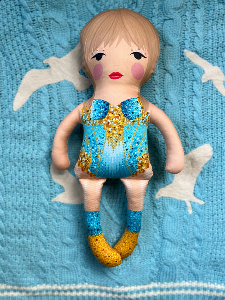 the unstuffed lover doll in teal