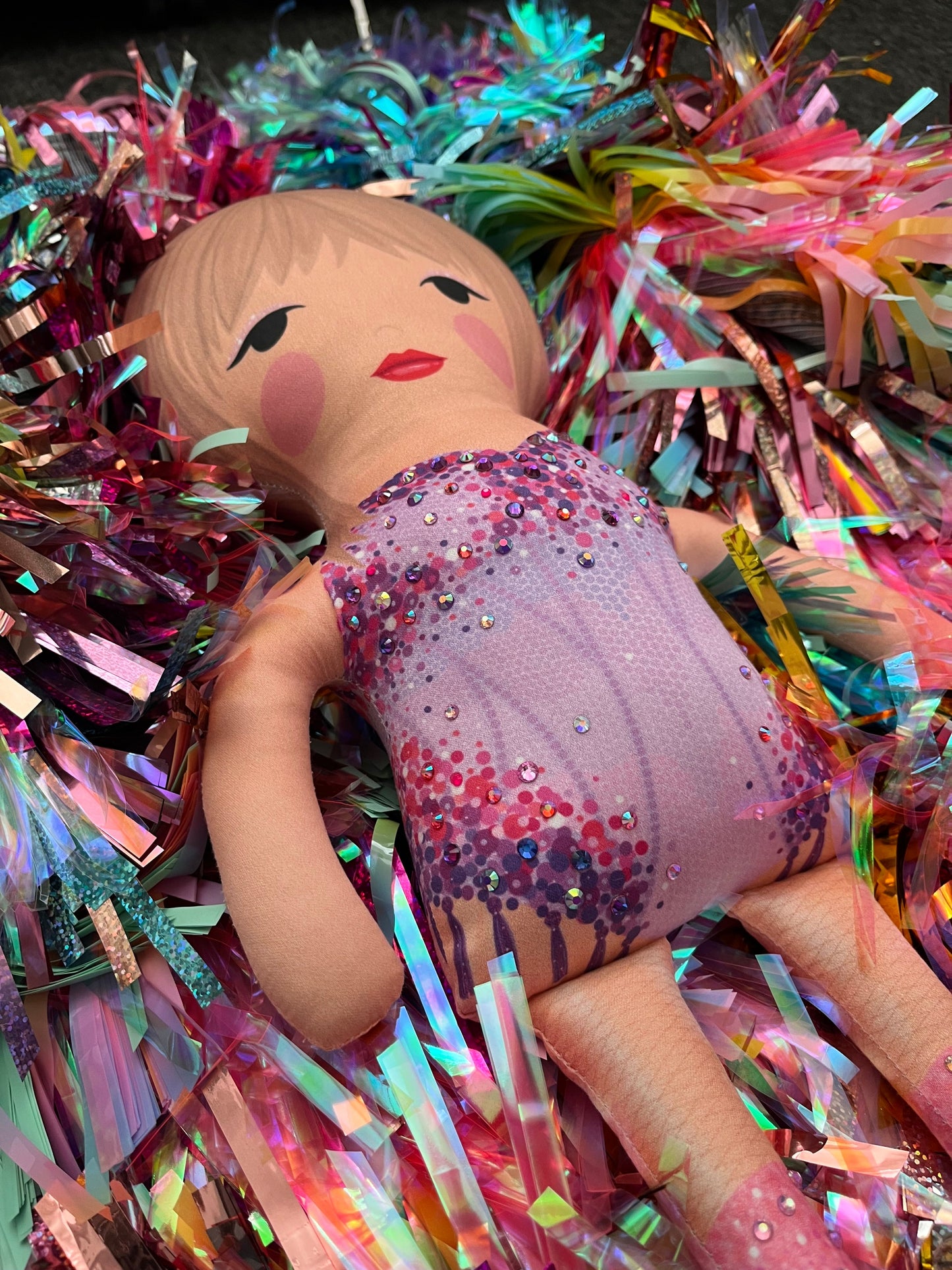 the unstuffed lover doll in purple